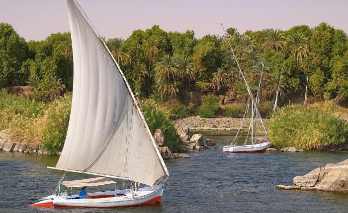 Felucca Ride in Luxor – traditional Nile sailing boat at sunset