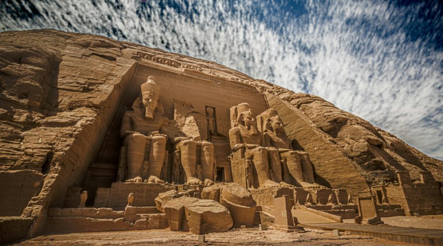 Temples of Abu Simbel on Lake Nasser at the end of a Lake Nasser cruise from Aswan