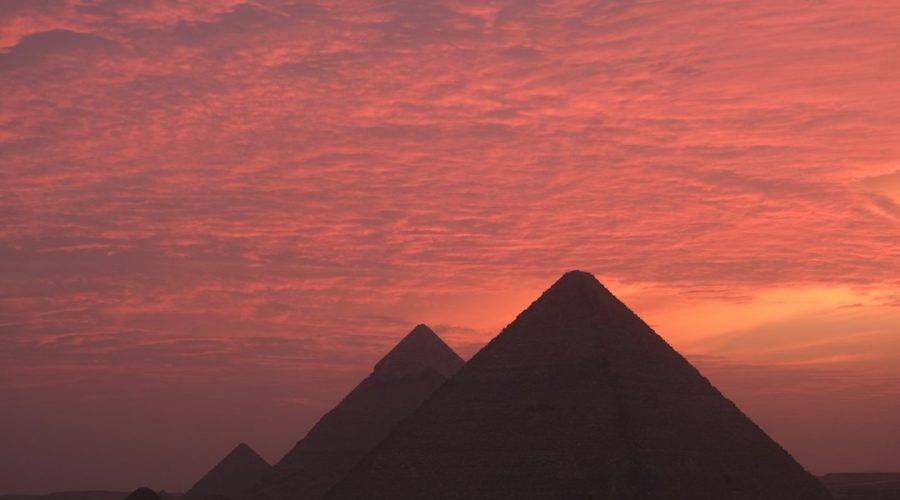 The Great Pyramids of Giza in late afternoon light, the first stop on a 2 day Cairo trip from Hurghada